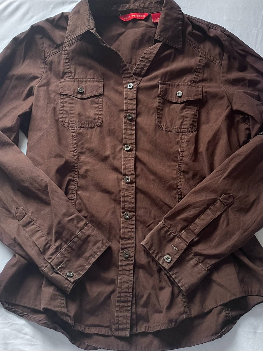 vintage brown fitted button up